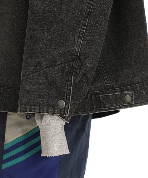 MASONPRINCE（メイソンプリンス）の「オーバーサイズ 襟レザー ミリタリージャケット WT4253【MASONPRINCE】（ミリタリージャケット・メンズ・ブラック/カーキ/エンジ・L/M/S）」の18枚目の写真