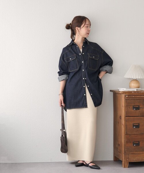 DISCOAT(ディスコート)の「【伸縮性◎/手洗い可能/前後2WAY】ナローニットスカート(スカート・レディース・レッド/ブラック/チャコールグレー/アイボリー・FREE)」の10枚目の写真