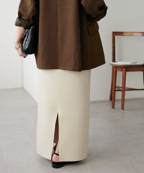 DISCOAT(ディスコート)の「【伸縮性◎/手洗い可能/前後2WAY】ナローニットスカート(スカート・レディース・レッド/ブラック/チャコールグレー/アイボリー・FREE)」の12枚目の写真