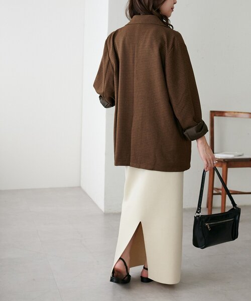 DISCOAT(ディスコート)の「【伸縮性◎/手洗い可能/前後2WAY】ナローニットスカート(スカート・レディース・レッド/ブラック/チャコールグレー/アイボリー・FREE)」の14枚目の写真