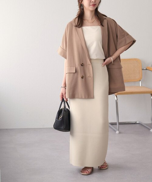 DISCOAT(ディスコート)の「【伸縮性◎/手洗い可能/前後2WAY】ナローニットスカート(スカート・レディース・レッド/ブラック/チャコールグレー/アイボリー・FREE)」の16枚目の写真