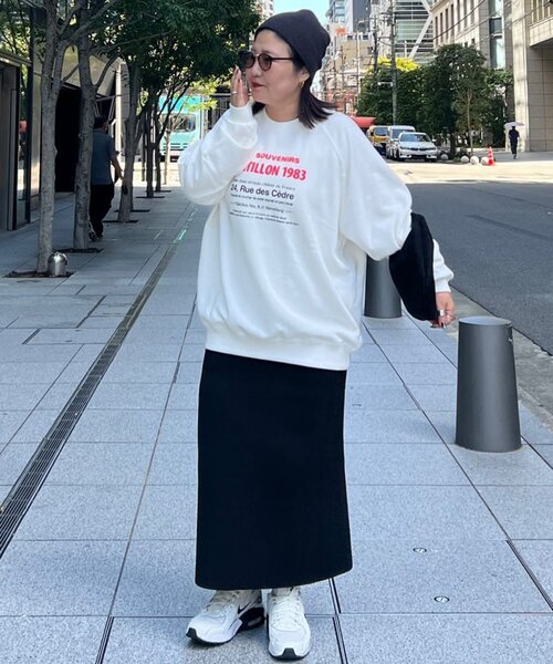 DISCOAT(ディスコート)の「【伸縮性◎/手洗い可能/前後2WAY】ナローニットスカート(スカート・レディース・レッド/ブラック/チャコールグレー/アイボリー・FREE)」の22枚目の写真