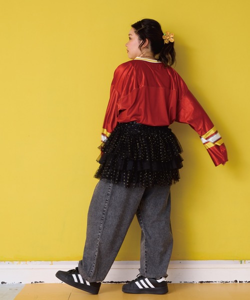 BIG FIELD（ビッグフィールド）の「デニムミリタリータックパンツ/おとな（デニムパンツ・レディース・ブラック/ブルー・160cm）」の12枚目の写真