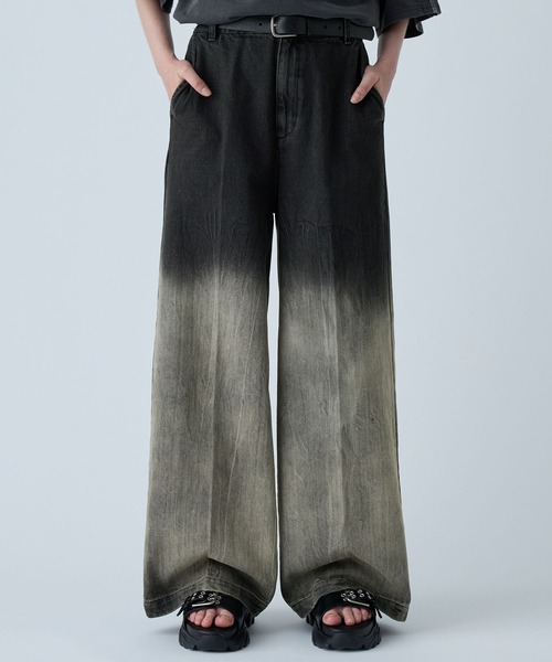 VELNUS(ベルナス)の「【VELNUS】Vintage design gradation crack wide flare denim/ヴィンテージデザイン グラデーションクラック ワイドフレアデニム(デニムパンツ・メンズ・ブルー/ブラック/グレー/ライトブルー/ブラウン/ベージュ/ブラック系・S/M/L)」の8枚目の写真