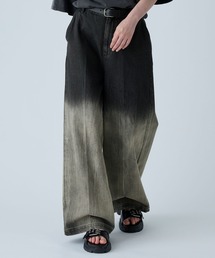 VELNUS（ベルナス）の「【VELNUS】Vintage design gradation crack wide flare denim/ヴィンテージデザイン グラデーションクラック ワイドフレアデニム（デニムパンツ）」