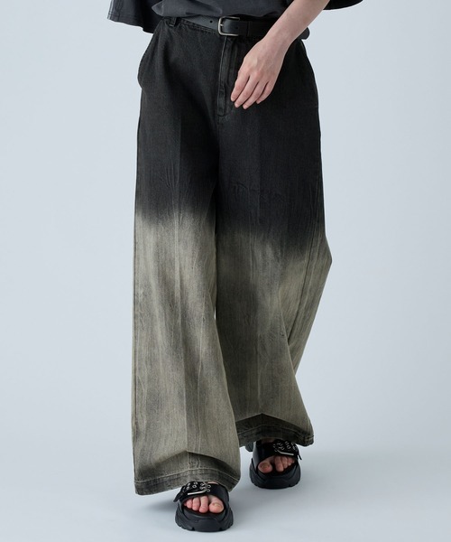 VELNUS(ベルナス)の「【VELNUS】Vintage design gradation crack wide flare denim/ヴィンテージデザイン グラデーションクラック ワイドフレアデニム(デニムパンツ・メンズ・ブルー/ブラック/グレー/ライトブルー/ブラウン/ベージュ/ブラック系・S/M/L)」の9枚目の写真