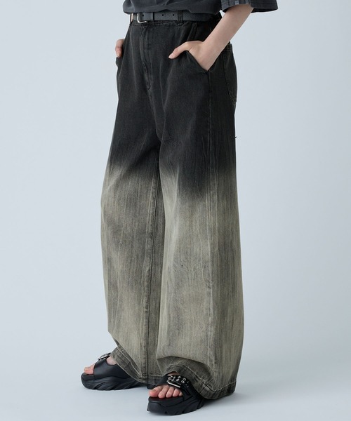 VELNUS(ベルナス)の「【VELNUS】Vintage design gradation crack wide flare denim/ヴィンテージデザイン グラデーションクラック ワイドフレアデニム(デニムパンツ・メンズ・ブルー/ブラック/グレー/ライトブルー/ブラウン/ベージュ/ブラック系・S/M/L)」の10枚目の写真