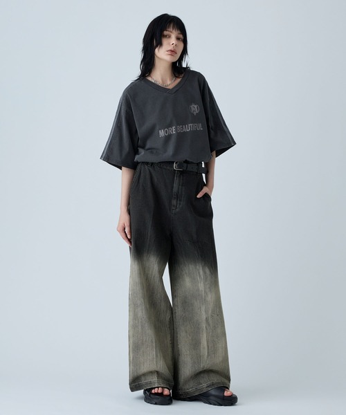 VELNUS(ベルナス)の「【VELNUS】Vintage design gradation crack wide flare denim/ヴィンテージデザイン グラデーションクラック ワイドフレアデニム(デニムパンツ・メンズ・ブルー/ブラック/グレー/ライトブルー/ブラウン/ベージュ/ブラック系・S/M/L)」の13枚目の写真