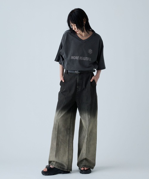 VELNUS(ベルナス)の「【VELNUS】Vintage design gradation crack wide flare denim/ヴィンテージデザイン グラデーションクラック ワイドフレアデニム(デニムパンツ・メンズ・ブルー/ブラック/グレー/ライトブルー/ブラウン/ベージュ/ブラック系・S/M/L)」の14枚目の写真