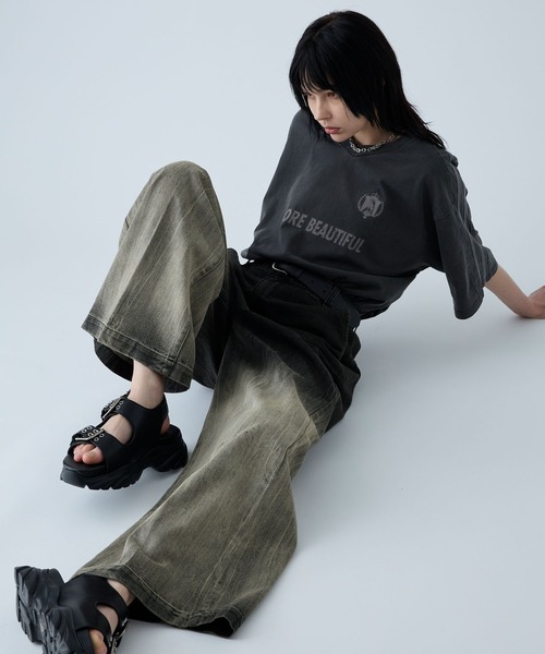 VELNUS(ベルナス)の「【VELNUS】Vintage design gradation crack wide flare denim/ヴィンテージデザイン グラデーションクラック ワイドフレアデニム(デニムパンツ・メンズ・ブルー/ブラック/グレー/ライトブルー/ブラウン/ベージュ/ブラック系・S/M/L)」の18枚目の写真