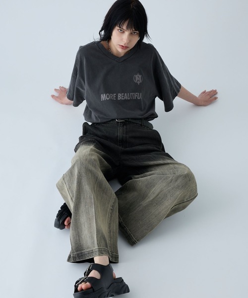 VELNUS(ベルナス)の「【VELNUS】Vintage design gradation crack wide flare denim/ヴィンテージデザイン グラデーションクラック ワイドフレアデニム(デニムパンツ・メンズ・ブルー/ブラック/グレー/ライトブルー/ブラウン/ベージュ/ブラック系・S/M/L)」の19枚目の写真