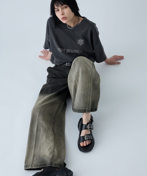 VELNUS(ベルナス)の「【VELNUS】Vintage design gradation crack wide flare denim/ヴィンテージデザイン グラデーションクラック ワイドフレアデニム(デニムパンツ・メンズ・ブルー/ブラック/グレー/ライトブルー/ブラウン/ベージュ/ブラック系・S/M/L)」の20枚目の写真