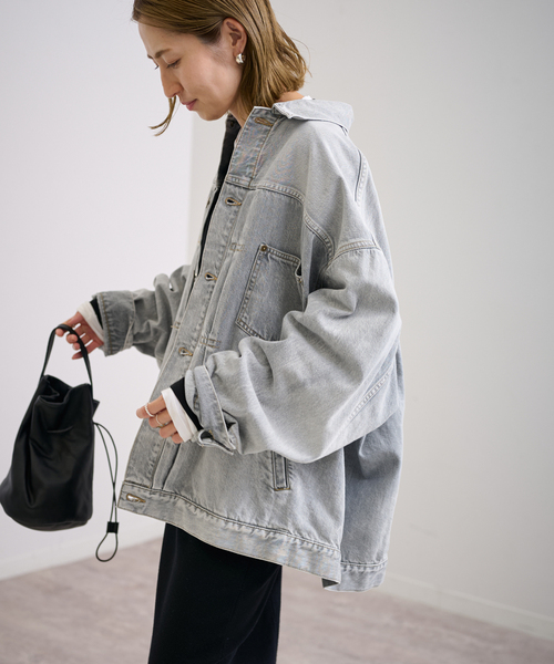 【完売品】【極美品】FRAMeWORK✳︎エクストララージデニムジャケット✳︎グレー FRAMeWORK（フレームワーク）の「エクストララージデニム