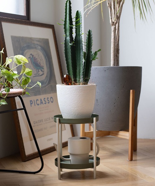 freee！天使印スモーキングスタンド　意匠登録品　花台、鉢植えにも。 植木鉢トレー キャスター付き 30cm 鉢皿 木製 鉢台 受け皿 台車