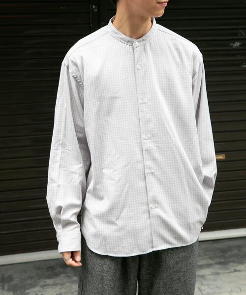 FORK&SPOON（フォークアンドスプーン）の「FORK&SPOON　TRWバンドカラーシャツ（シャツ/ブラウス・メンズ・ブルー系その他/グレー系その他/ブラウン系その他・4/5）」の4枚目の写真