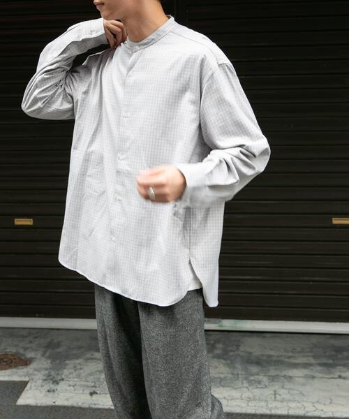 FORK&SPOON（フォークアンドスプーン）の「FORK&SPOON　TRWバンドカラーシャツ（シャツ/ブラウス・メンズ・ブルー系その他/グレー系その他/ブラウン系その他・4/5）」の7枚目の写真