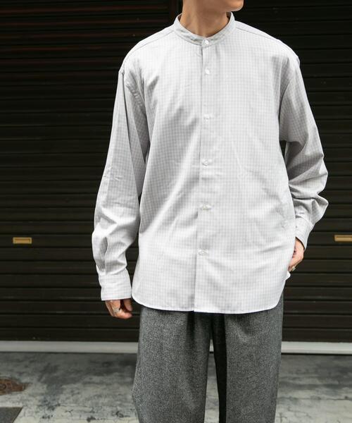 FORK&SPOON（フォークアンドスプーン）の「FORK&SPOON　TRWバンドカラーシャツ（シャツ/ブラウス・メンズ・ブルー系その他/グレー系その他/ブラウン系その他・4/5）」の8枚目の写真