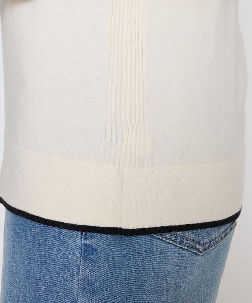 BARNYARDSTORM（バンヤードストーム）の「BARNYARDSTORM / タートルスリットニット【WEB限定カラー・WEB限定サイズL】ハンドウォッシャブル（ニット/セーター・レディース・ブラック/オフホワイト/グリーン/ホワイト×ブラック/グレー系その他/チャコール/レッド・S/M/L）」の13枚目の写真