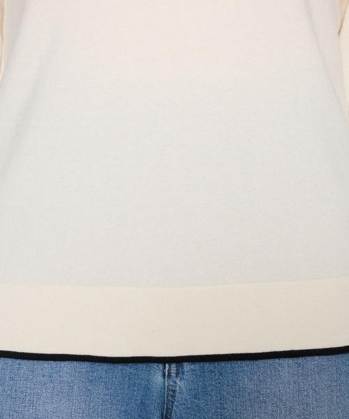 BARNYARDSTORM（バンヤードストーム）の「BARNYARDSTORM / タートルスリットニット【WEB限定カラー・WEB限定サイズL】ハンドウォッシャブル（ニット/セーター・レディース・ブラック/オフホワイト/グリーン/ホワイト×ブラック/グレー系その他/チャコール/レッド・S/M/L）」の14枚目の写真