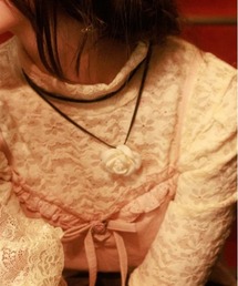 axes femme（アクシーズファム）の「花モチーフチョーカー（チョーカー）」