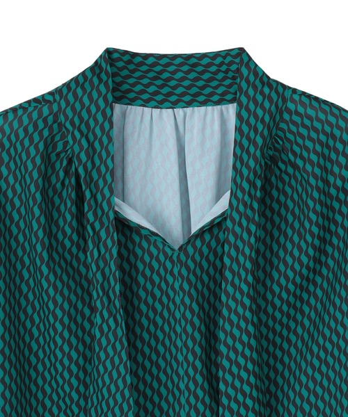 TOKYO SHIRTS(トウキョウシャツ)の「リボンボウタイ 2WAYレディース長袖ブラウス(Tシャツ/カットソー・レディース・ブラック/グリーン・M/L/LL)」の9枚目の写真