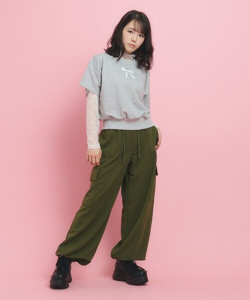 セール】【きれい見えシルエット】とろみカーゴパンツ（その他