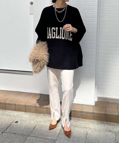DouDou(ドゥドゥ)の「フロントファスナー細身パンツ(その他パンツ・レディース・アイボリー/ブラック・36/38)」の21枚目の写真