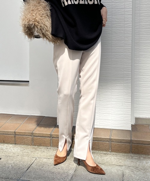 DouDou(ドゥドゥ)の「フロントファスナー細身パンツ(その他パンツ・レディース・アイボリー/ブラック・36/38)」の8枚目の写真