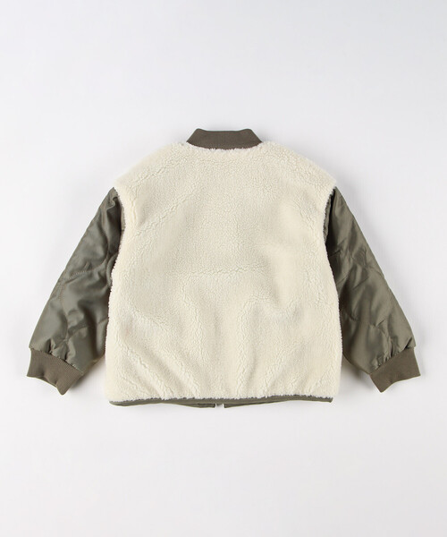 COMME CA ISM（コムサイズム）の「ボア×キルトタフタ 中綿ブルゾン（ブルゾン・キッズ・カーキ系/ブラック・110cm/120cm/130cm/140cm/150cm/100cm）」の7枚目の写真