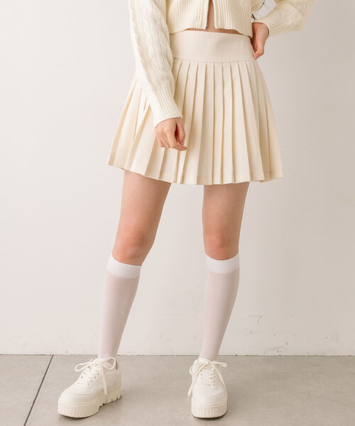 OLIVE des OLIVE（オリーブデオリーブ）の「ヨークレースミニプリーツスカート（スカート・レディース・ベージュ/チャコールグレー/オフホワイト・FREE）」の14枚目の写真