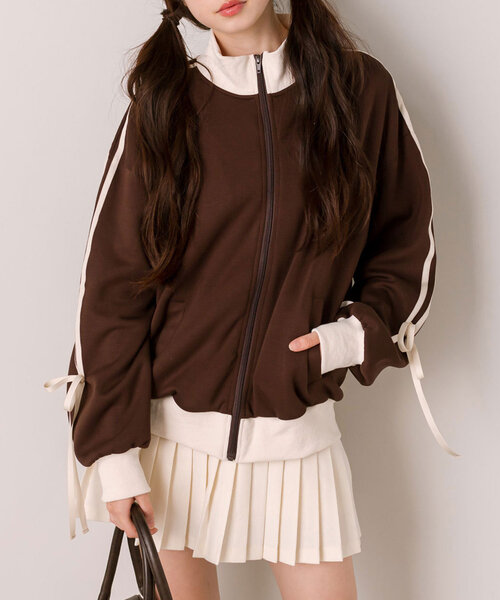 OLIVE des OLIVE（オリーブデオリーブ）の「ヨークレースミニプリーツスカート（スカート・レディース・ベージュ/チャコールグレー/オフホワイト・FREE）」の16枚目の写真