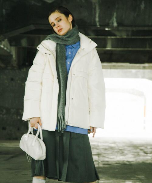 SENSE OF PLACE by URBAN RESEARCH（センスオブプレイスバイアーバンリサーチ）の「モヘアライクストール（マフラー・レディース・グレー/レッド系その他/ライトベージュ・ONE）」の9枚目の写真