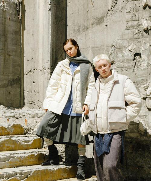 SENSE OF PLACE by URBAN RESEARCH（センスオブプレイスバイアーバンリサーチ）の「モヘアライクストール（マフラー・レディース・グレー/レッド系その他/ライトベージュ・ONE）」の12枚目の写真