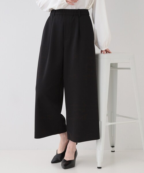 SHOO・LA・RUE（シューラルー）の「【洗える/S-3L/セットアップ可】セレモニーからデイリーに カットジョーゼット ワイドパンツ（その他パンツ・レディース・ブラック/ネイビー/ナチュラル・05/04/03/02/01）」の2枚目の写真