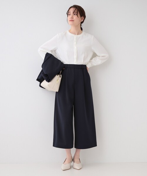 SHOO・LA・RUE（シューラルー）の「【洗える/S-3L/セットアップ可】セレモニーからデイリーに カットジョーゼット ワイドパンツ（その他パンツ・レディース・ブラック/ネイビー/ナチュラル・05/04/03/02/01）」の11枚目の写真