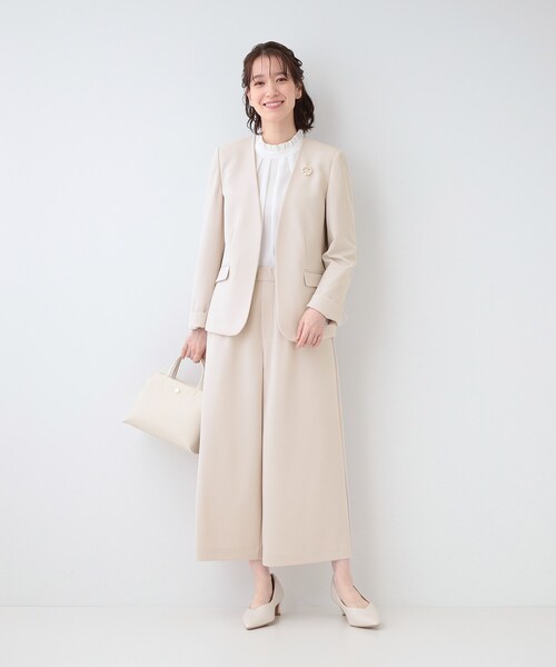 SHOO・LA・RUE（シューラルー）の「【洗える/S-3L/セットアップ可】セレモニーからデイリーに カットジョーゼット ワイドパンツ（その他パンツ・レディース・ブラック/ネイビー/ナチュラル・05/04/03/02/01）」の16枚目の写真