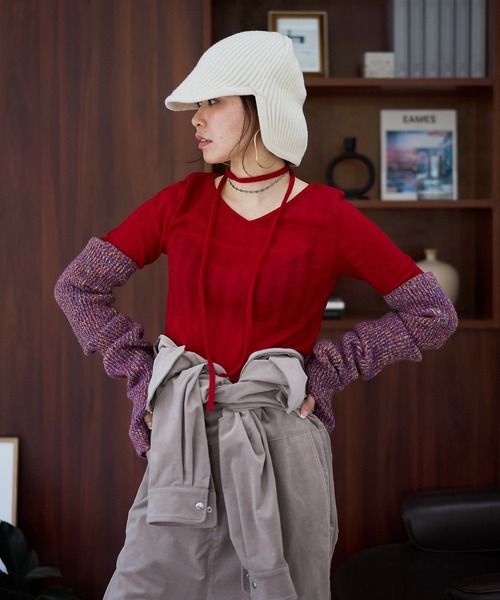 oll（オール）の「Arm and Foot cover（アームカバー・レディース・レッド/マスタード/グレイッシュベージュ・FREE）」の6枚目の写真