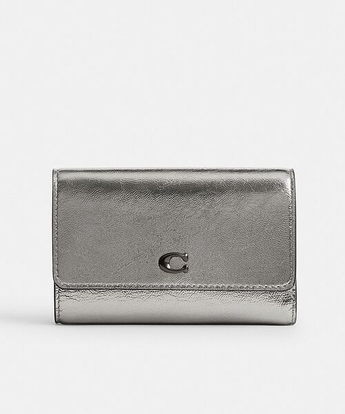 COACH(コーチ)の「エッセンシャル ミディアム フラップ ウォレット(財布・レディース・シルバー系その他・ONE)」の1枚目の写真