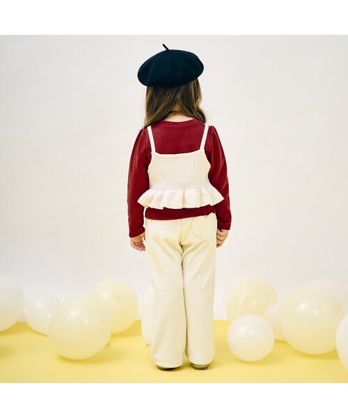 apres les cours（アプレレクール）の「さくらんぼ・いちご刺繍ビスチェ＆長袖Tシャツセット（Tシャツ/カットソー・キッズ・アイボリー/レッド・140/130/80/120/110/100/90）」の5枚目の写真