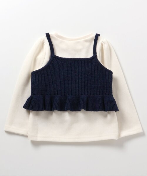 セール】さくらんぼ・いちご刺繍ビスチェ＆長袖Tシャツセット（T