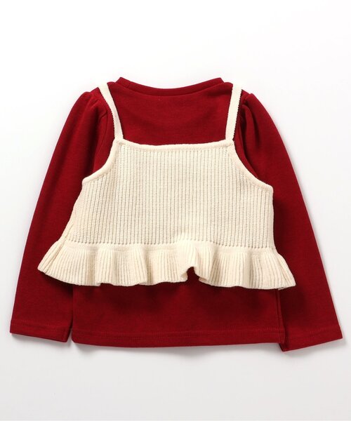 apres les cours（アプレレクール）の「さくらんぼ・いちご刺繍ビスチェ＆長袖Tシャツセット（Tシャツ/カットソー・キッズ・アイボリー/レッド・140/130/80/120/110/100/90）」の17枚目の写真