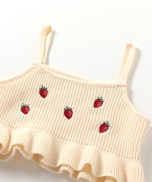 apres les cours（アプレレクール）の「さくらんぼ・いちご刺繍ビスチェ＆長袖Tシャツセット（Tシャツ/カットソー・キッズ・アイボリー/レッド・140/130/80/120/110/100/90）」の18枚目の写真