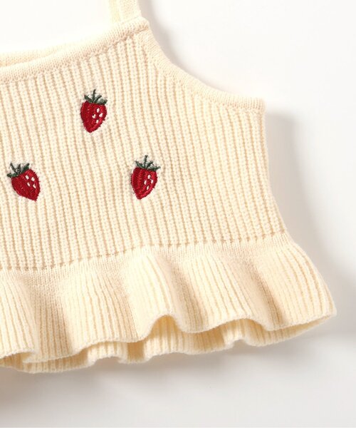 apres les cours（アプレレクール）の「さくらんぼ・いちご刺繍ビスチェ＆長袖Tシャツセット（Tシャツ/カットソー・キッズ・アイボリー/レッド・140/130/80/120/110/100/90）」の20枚目の写真