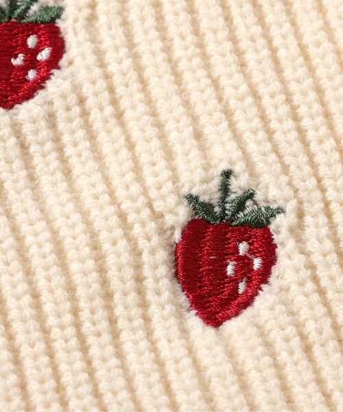 セール】さくらんぼ・いちご刺繍ビスチェ＆長袖Tシャツセット（Tシャツ