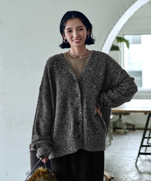 STYLE DELI（スタイルデリ）の「ラメ入りシャギーカーディガン