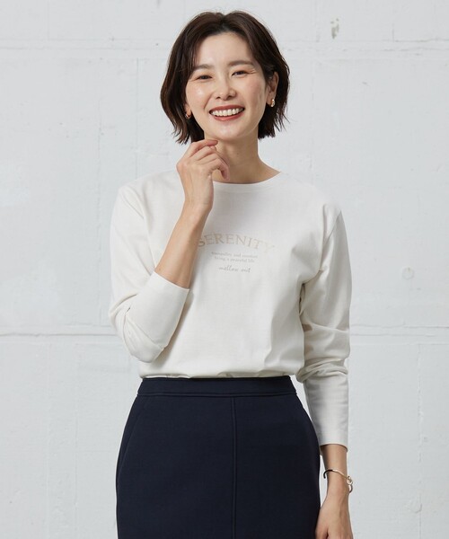 J.PRESS(ジェイプレス)の「ロゴ Tシャツ(Tシャツ/カットソー・レディース・ピンク系/ダルブルー系/ベージュ系/ホワイト系・T15/T13)」の3枚目の写真