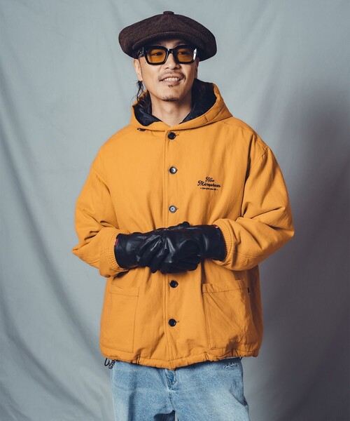 NineMicrophones（ナインマイクロフォンズ）の「DUCK HOODED JKT（ブルゾン・メンズ・ブラック/マスタード・LARGE/X-LARGE/MEDIUM）」の5枚目の写真