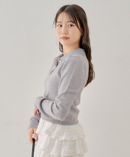 【売り切れ品・新品】CHICO レイヤード襟付きポロニット CHICO レイヤード襟付きポロニット - メルカリ
