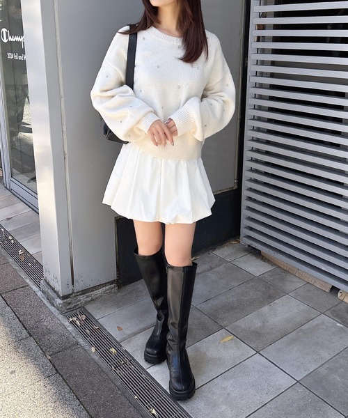 INGNI（イング）の「バルーンミニスカパン／Ａ（スカート・レディース・オフホワイト/ブラック・M）」の13枚目の写真