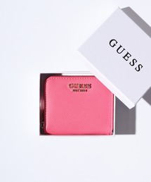 h409 新品 GUESS ゲス RED MULTI 長財布 ウォレット ピンク